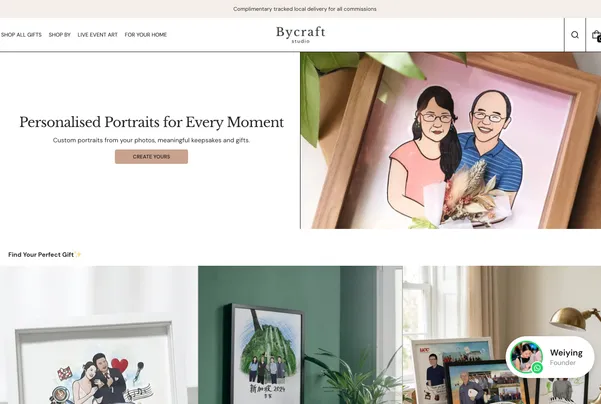 bycraftroom — bespoke portrait commerce storefront, built by Iterative Coffee